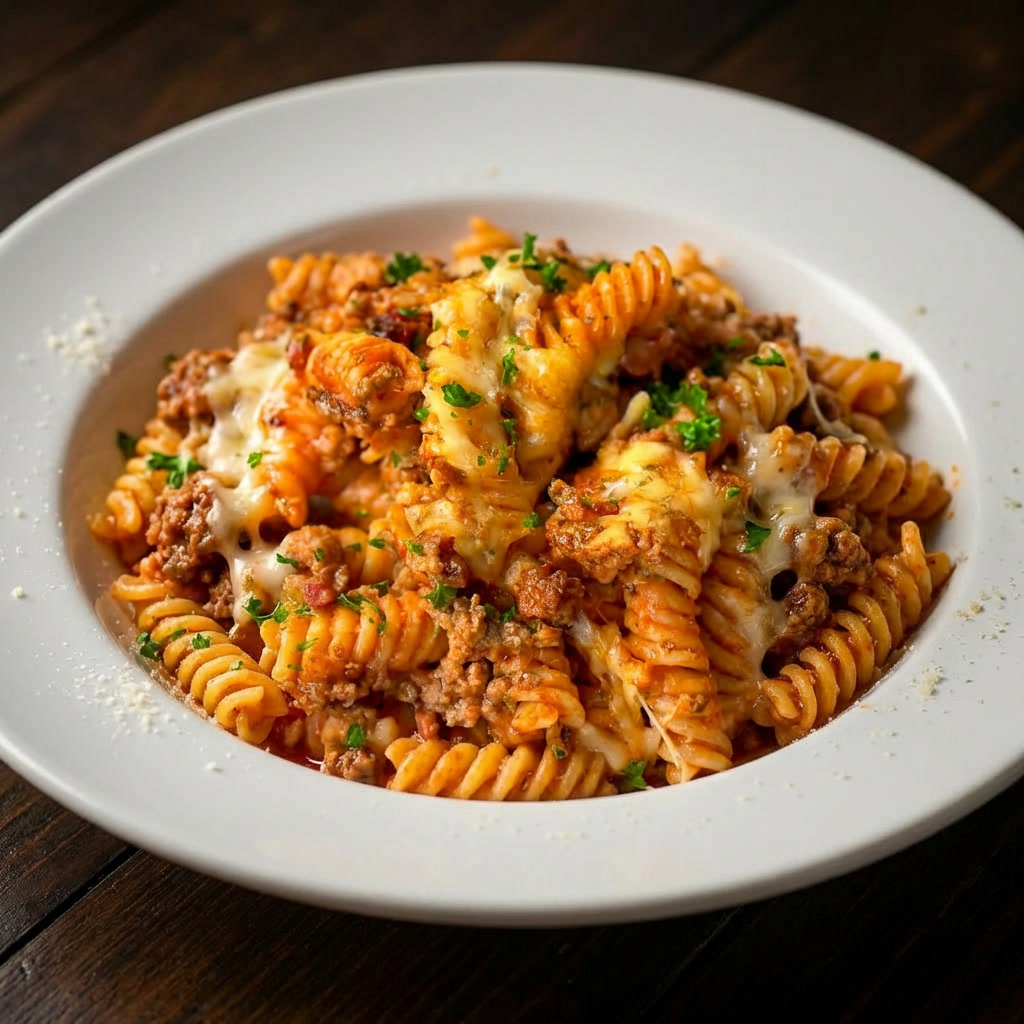 Nudelauflauf mit Hackfleisch (Rezept auf Pfannenheld.com)