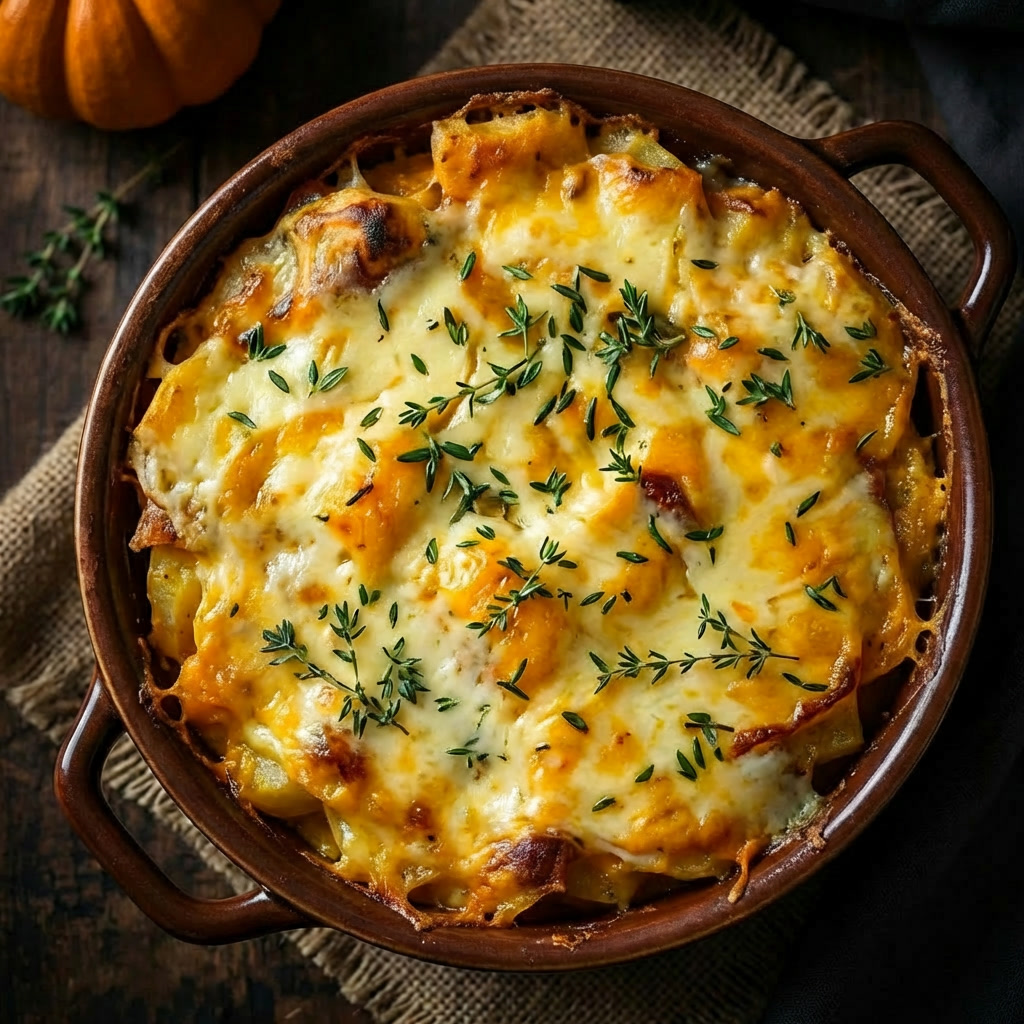 Kürbisauflauf mit Kartoffeln